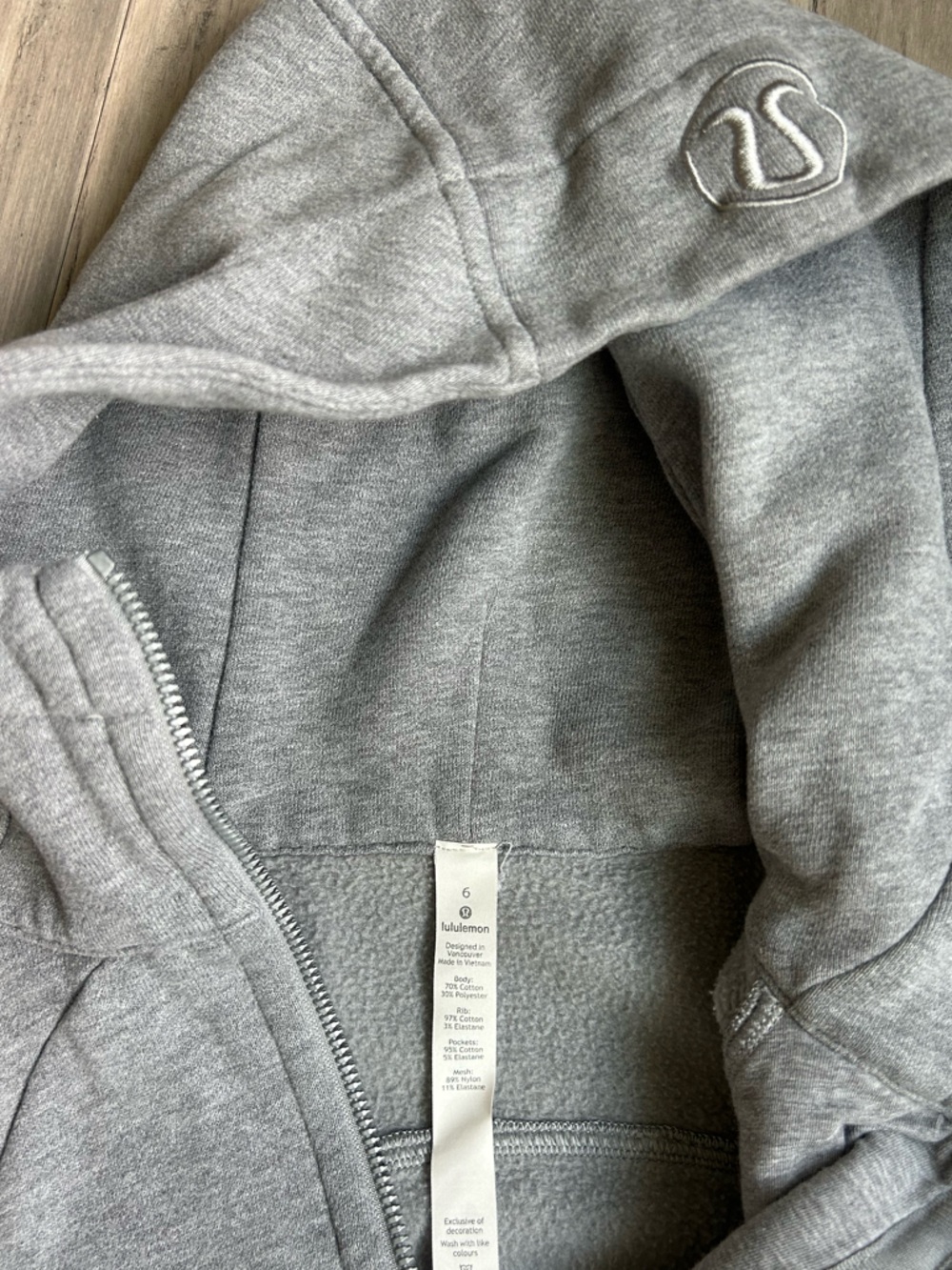 Lululemon Athletica Gray Scuba Full-Zip Hoodie Jacket - Picture 5 of 5